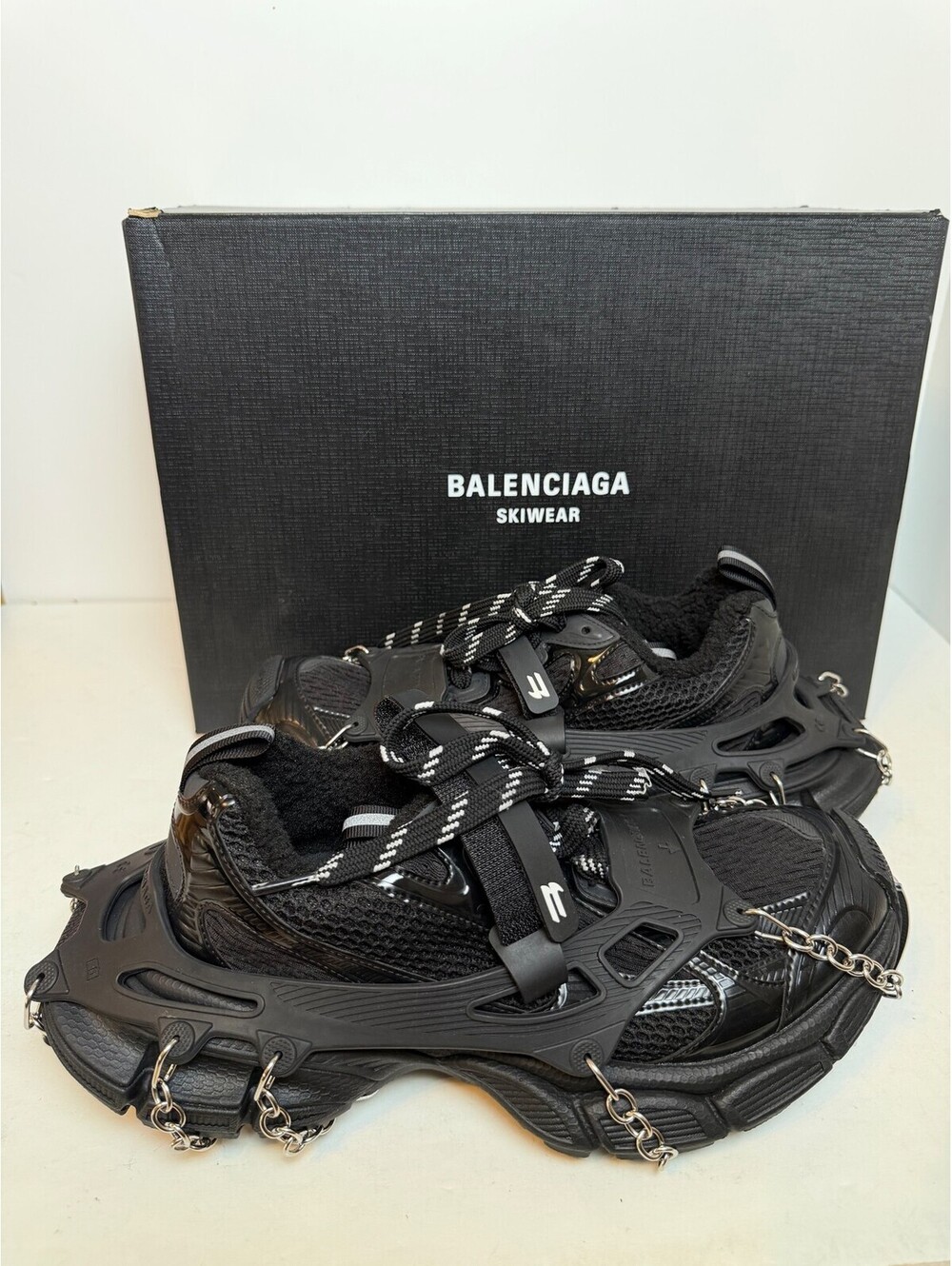 Balenciaga 3XL Chains Black Sneakers Mens Size 8/41 New